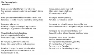 Odyssey Lyrics - Paradise