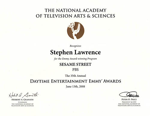 2008 Emmy Certificate